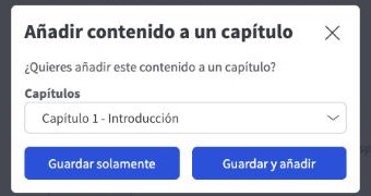 Ventana Añadir contenido a un capítulo
